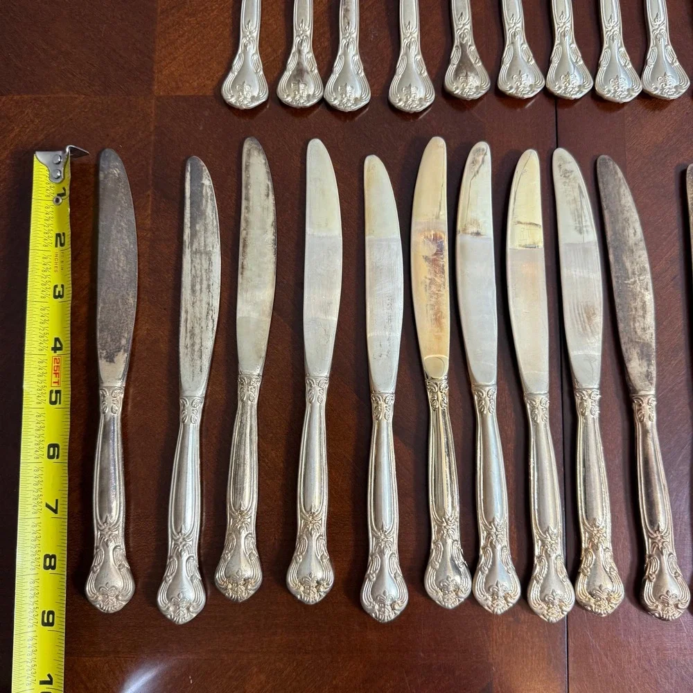 vtg Godinger Silver Plated Flatware  Tea Strainer 53 Pieces‎ floral ornate